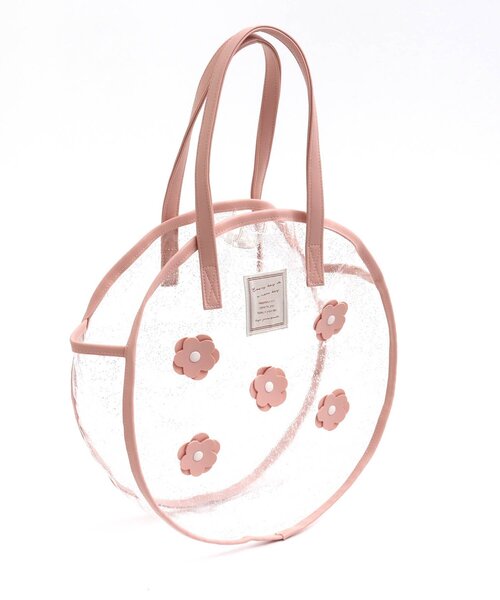 apres les cours（アプレレクール）の「お花モチーフシャイニークリアバッグ（スイムグッズ・キッズ・ピンク/レインボー・FREE）」の11枚目の写真