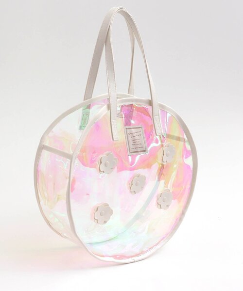 apres les cours（アプレレクール）の「お花モチーフシャイニークリアバッグ（スイムグッズ・キッズ・ピンク/レインボー・FREE）」の12枚目の写真