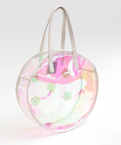 apres les cours（アプレレクール）の「お花モチーフシャイニークリアバッグ（スイムグッズ・キッズ・ピンク/レインボー・FREE）」の14枚目の写真