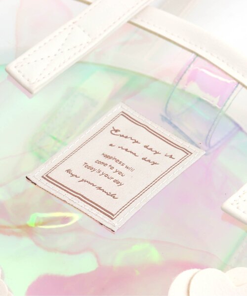 apres les cours（アプレレクール）の「お花モチーフシャイニークリアバッグ（スイムグッズ・キッズ・ピンク/レインボー・FREE）」の16枚目の写真