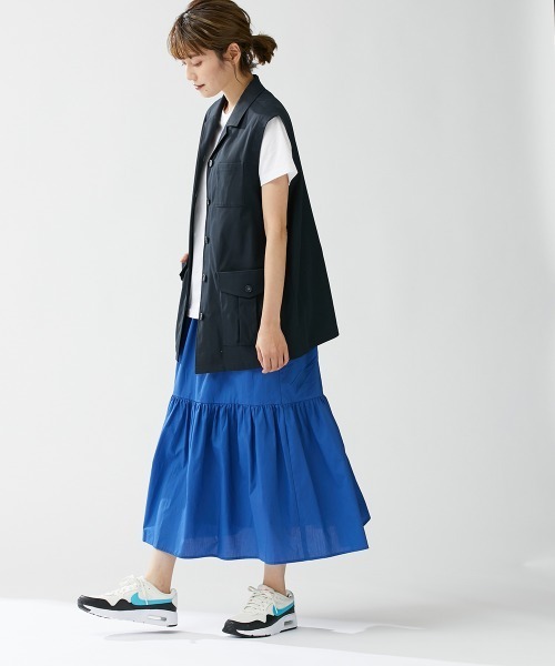 Le temps riche(ルタンリッシュ)の「ティアードロングスカート <Le temps riche>(スカート・レディース・ブルー/ストライプ・M/L/LL)」の17枚目の写真