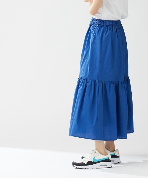 Le temps riche(ルタンリッシュ)の「ティアードロングスカート <Le temps riche>(スカート・レディース・ブルー/ストライプ・M/L/LL)」の9枚目の写真