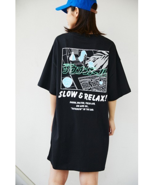 RODEO CROWNS WIDE BOWL（ロデオクラウンズワイドボウル）の「サウナボーイ S&R Ｔシャツワンピース（ワンピース・レディース・ブラック/ライトピンク/オフホワイト/ブルー・FREE）」の5枚目の写真