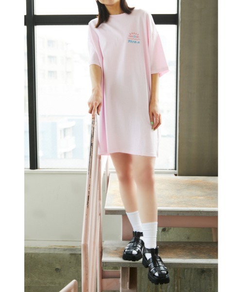 RODEO CROWNS WIDE BOWL（ロデオクラウンズワイドボウル）の「サウナボーイ S&R Ｔシャツワンピース（ワンピース・レディース・ブラック/ライトピンク/オフホワイト/ブルー・FREE）」の10枚目の写真