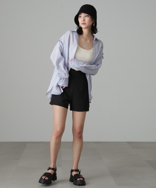 FREE'S MART（フリーズマート）の「◆ハイウエストギンガムショートパンツ（その他パンツ・レディース・ブラック/ブラウン系その他/ベージュ系その他・SMALL/MEDIUM）」の22枚目の写真