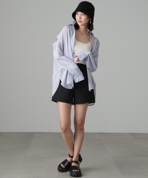 FREE'S MART（フリーズマート）の「◆ハイウエストギンガムショートパンツ（その他パンツ・レディース・ブラック/ブラウン系その他/ベージュ系その他・SMALL/MEDIUM）」の19枚目の写真