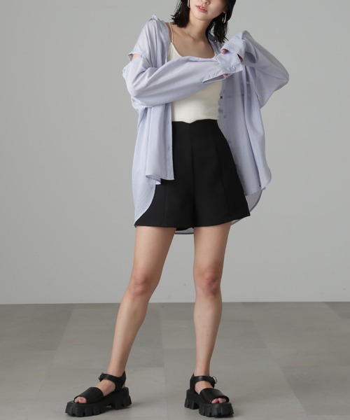 FREE'S MART（フリーズマート）の「◆ハイウエストギンガムショートパンツ（その他パンツ・レディース・ブラック/ブラウン系その他/ベージュ系その他・SMALL/MEDIUM）」の5枚目の写真