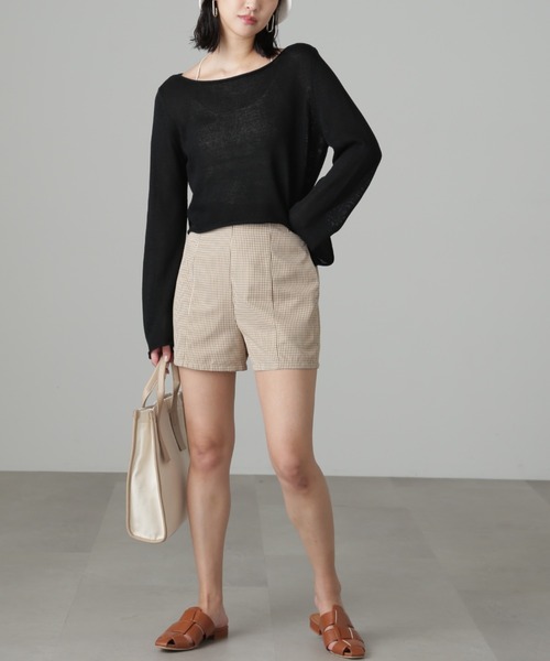 FREE'S MART（フリーズマート）の「◆ハイウエストギンガムショートパンツ（その他パンツ・レディース・ブラック/ブラウン系その他/ベージュ系その他・SMALL/MEDIUM）」の16枚目の写真