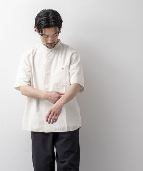NOLLEY'S goodman(ノーリーズグッドマン)の「【DANTON/ダントン】BAND COLLAR SHIRT SS SCL 半袖バンドカラーシャツ(シャツ/ブラウス・メンズ・チャコールグレー/アイボリー・44/40/38/42)」の4枚目の写真