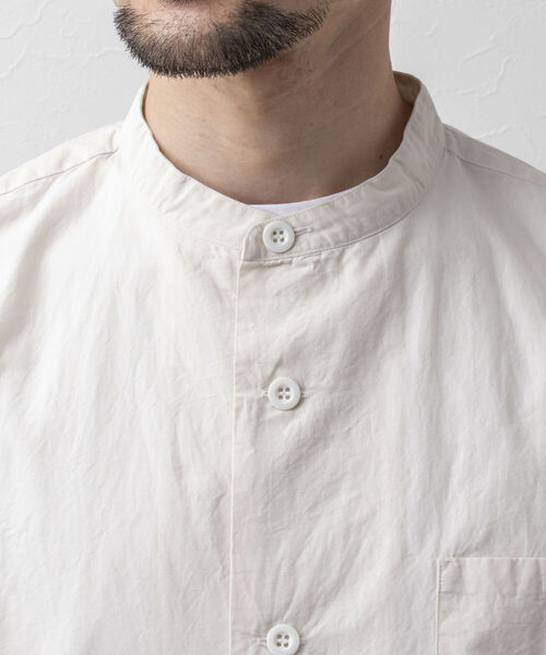 NOLLEY'S goodman(ノーリーズグッドマン)の「【DANTON/ダントン】BAND COLLAR SHIRT SS SCL 半袖バンドカラーシャツ(シャツ/ブラウス・メンズ・チャコールグレー/アイボリー・44/40/38/42)」の7枚目の写真