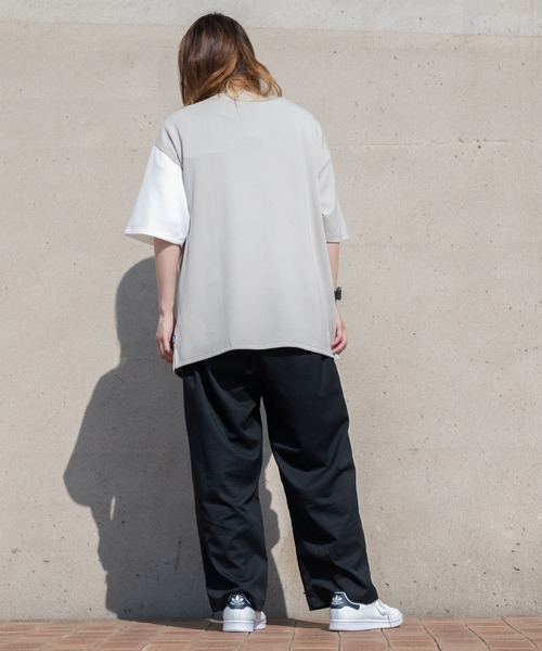 Naive magic(ナイーブマジック)の「【a】とろみポンチ ボディ切替 スリット BIG TEE(Tシャツ/カットソー・メンズ・ホワイト/グレイッシュベージュ/ブラック・MEDIUM/LARGE)」の17枚目の写真