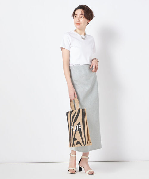 NOLLEY’S Sophi（ノーリーズソフィ）の「ラメジャージタイトスカート（スカート・レディース・シルバー・36/38）」の3枚目の写真