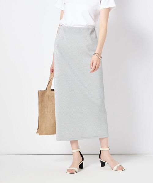 NOLLEY’S Sophi（ノーリーズソフィ）の「ラメジャージタイトスカート（スカート・レディース・シルバー・36/38）」の10枚目の写真