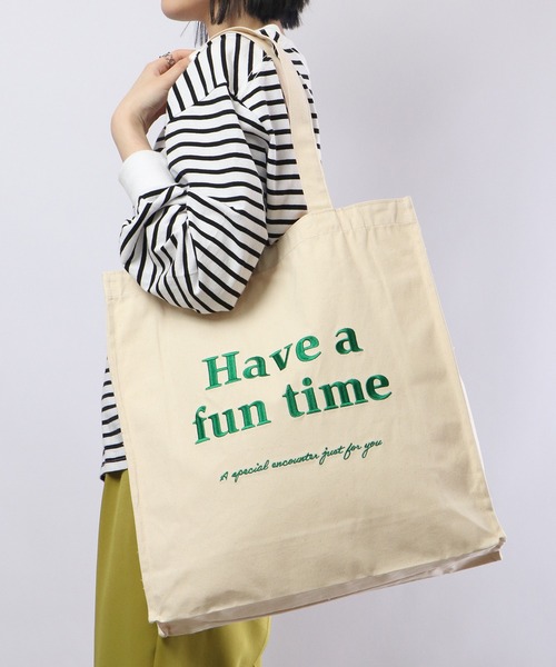 FUNALIVE(ファンアライブ)の「JOUET JOUET ロゴ刺繍カラフルトートバッグ(トートバッグ・レディース・ブラック/グレイッシュブルー/ミント/ピンク/アイボリー・FREE)」の7枚目の写真