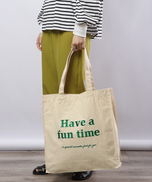 FUNALIVE(ファンアライブ)の「JOUET JOUET ロゴ刺繍カラフルトートバッグ(トートバッグ・レディース・ブラック/グレイッシュブルー/ミント/ピンク/アイボリー・FREE)」の9枚目の写真