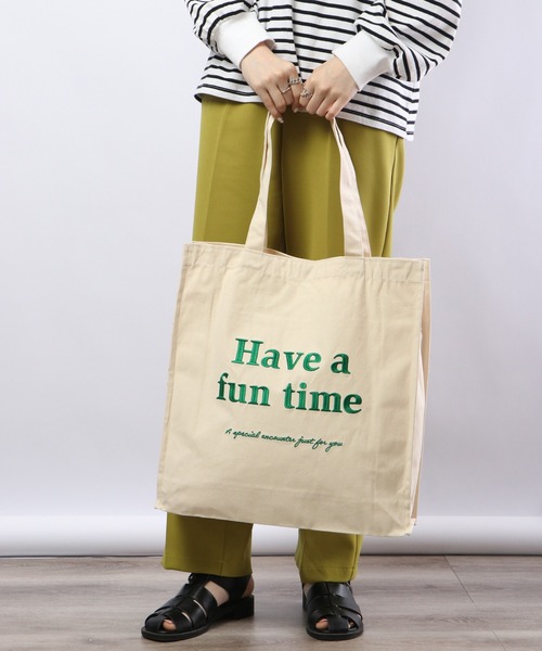 FUNALIVE(ファンアライブ)の「JOUET JOUET ロゴ刺繍カラフルトートバッグ(トートバッグ・レディース・ブラック/グレイッシュブルー/ミント/ピンク/アイボリー・FREE)」の8枚目の写真