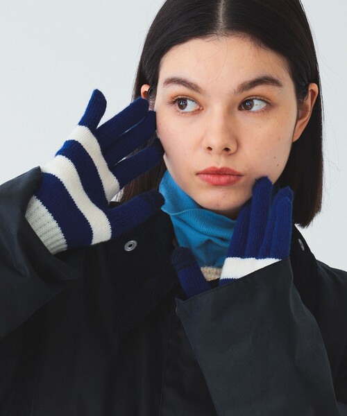 BEAMS BOY(ビームスボーイ)の「INFIELDER DESIGN × BEAMS BOY / ボーダー グローブ(手袋・レディース・ブラウン/レッド/ブルー・ONE SIZE)」の3枚目の写真