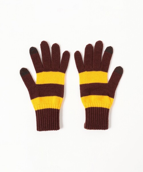 BEAMS BOY(ビームスボーイ)の「INFIELDER DESIGN × BEAMS BOY / ボーダー グローブ(手袋・レディース・ブラウン/レッド/ブルー・ONE SIZE)」の6枚目の写真
