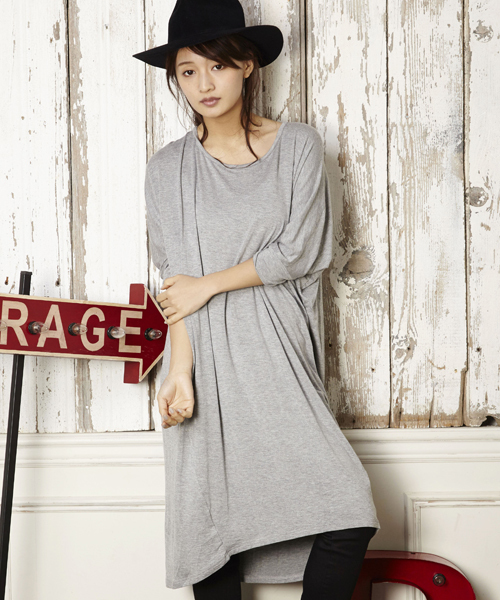 セール Lo 76 ロングカットソーワンピース ロングワンピース ワンピースtシャツ ビッグシルエットドロップショルダーtシャツ ビッグtシャツ Tシャツ カットソー Louches ルーシュ のファッション通販 Zozotown