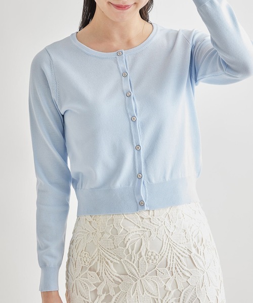tocco closet(トッコ クローゼット)の「UVカット&接触冷感♪クリアビジュー釦カーディガン(カーディガン/ボレロ・レディース・オフホワイト/ブラック/サックスブルー・M)」の3枚目の写真