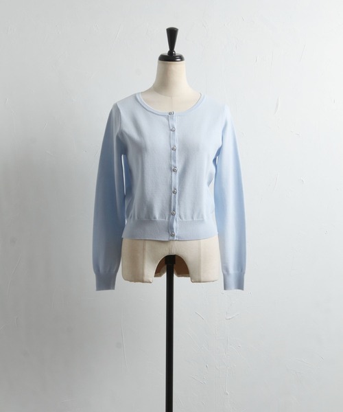 tocco closet(トッコ クローゼット)の「UVカット&接触冷感♪クリアビジュー釦カーディガン(カーディガン/ボレロ・レディース・オフホワイト/ブラック/サックスブルー・M)」の18枚目の写真