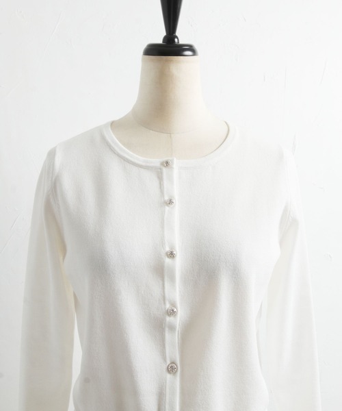 tocco closet(トッコ クローゼット)の「UVカット&接触冷感♪クリアビジュー釦カーディガン(カーディガン/ボレロ・レディース・オフホワイト/ブラック/サックスブルー・M)」の22枚目の写真