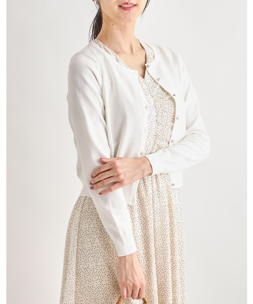 tocco closet(トッコ クローゼット)の「UVカット&接触冷感♪クリアビジュー釦カーディガン(カーディガン/ボレロ・レディース・オフホワイト/ブラック/サックスブルー・M)」の7枚目の写真