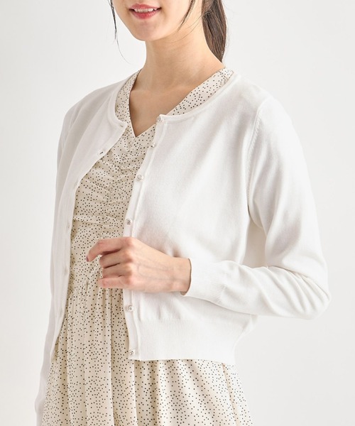 tocco closet(トッコ クローゼット)の「UVカット&接触冷感♪クリアビジュー釦カーディガン(カーディガン/ボレロ・レディース・オフホワイト/ブラック/サックスブルー・M)」の6枚目の写真