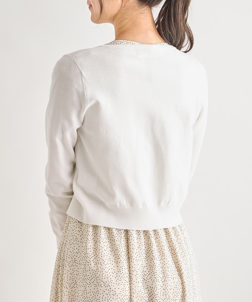 tocco closet(トッコ クローゼット)の「UVカット&接触冷感♪クリアビジュー釦カーディガン(カーディガン/ボレロ・レディース・オフホワイト/ブラック/サックスブルー・M)」の8枚目の写真