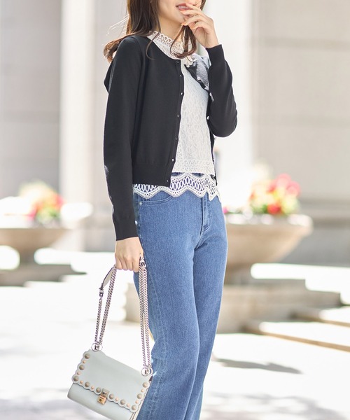tocco closet(トッコ クローゼット)の「UVカット&接触冷感♪クリアビジュー釦カーディガン(カーディガン/ボレロ・レディース・オフホワイト/ブラック/サックスブルー・M)」の10枚目の写真