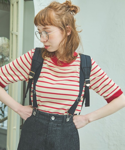 Crisp（クリスプ）の「サスペンダーストレートスカート（スカート・レディース・ベージュ/ブラック・FREE）」の20枚目の写真