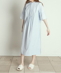 KID BLUE | キッドブルー -23ストライプエンブ -6分袖ナイティ -KNUL385 -kidblue(ルームウェア/パジャマ)