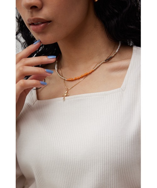 【ASUL BY MOUSSY】二連ネックレス ビーズ2連ネックレス（ネックレス）｜AZUL BY MOUSSY（アズール