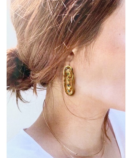 tone（トーン）の「【agnit】アバロン＆金箔ピアス(MA)（ピアス（両耳用）・レディース・その他・FREE）」の2枚目の写真