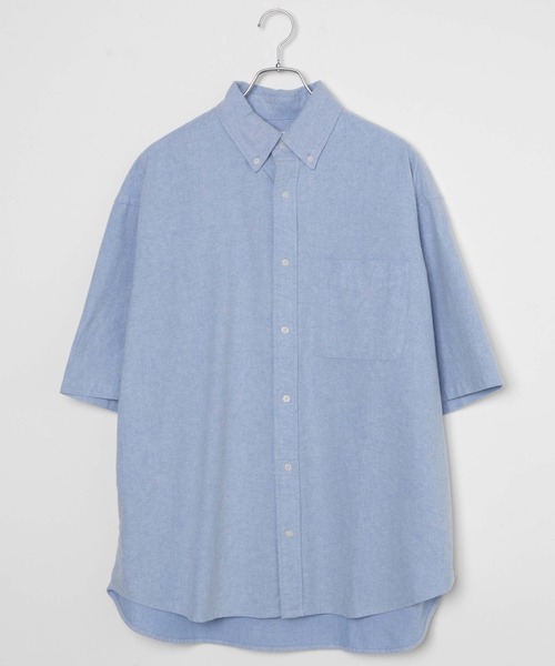 WEGO(ウィゴー)の「WEGO/コットンオックス半袖BIGシャツ(シャツ/ブラウス・メンズ・ホワイト/サックスブルー/グリーン系その他4/ブルー系その他4・MEDIUM/LARGE)」の20枚目の写真