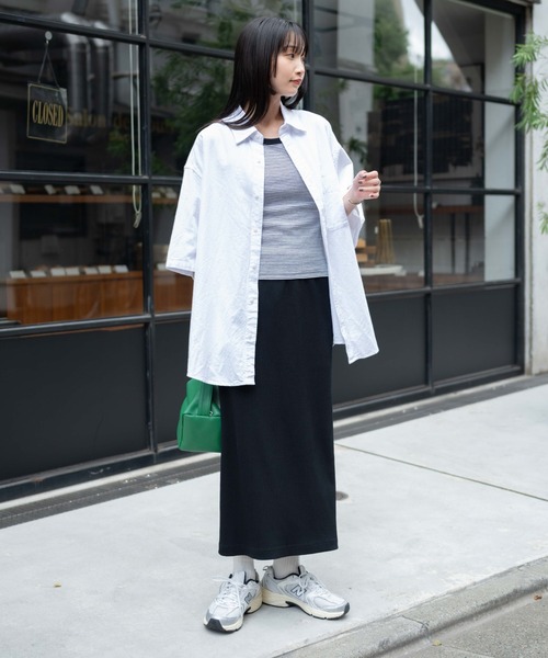 WEGO(ウィゴー)の「WEGO/コットンオックス半袖BIGシャツ(シャツ/ブラウス・メンズ・ホワイト/サックスブルー/グリーン系その他4/ブルー系その他4・MEDIUM/LARGE)」の5枚目の写真