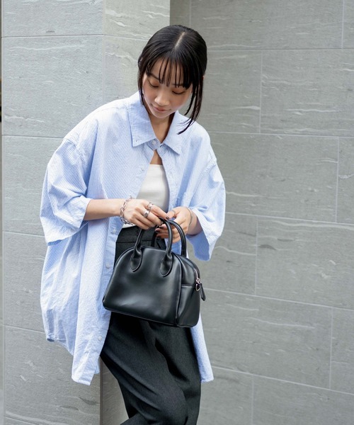 WEGO(ウィゴー)の「WEGO/コットンオックス半袖BIGシャツ(シャツ/ブラウス・メンズ・ホワイト/サックスブルー/グリーン系その他4/ブルー系その他4・MEDIUM/LARGE)」の11枚目の写真