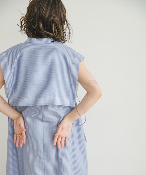 ITEMS URBANRESEARCH(アイテムズ アーバンリサーチ)の「ベストセットワンピース(ワンピース・レディース・ブルー/チャコールグレー・FREE)」の9枚目の写真