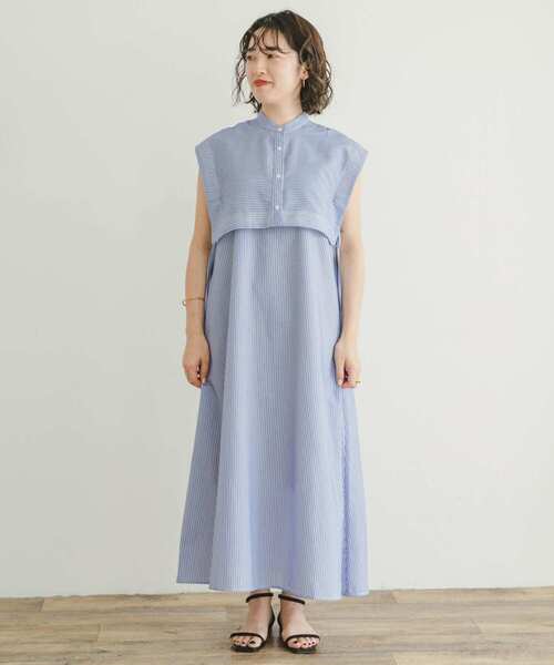 ITEMS URBANRESEARCH(アイテムズ アーバンリサーチ)の「ベストセットワンピース(ワンピース・レディース・ブルー/チャコールグレー・FREE)」の15枚目の写真