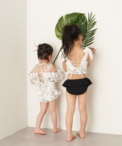 Chico(チコ)の「【WEB限定/水着】Kids 肩リボンBACK開きトップス(水着・キッズ・ホワイト系その他3/ブルー/ホワイト系その他2/イエロー系その他2・110/130)」の12枚目の写真