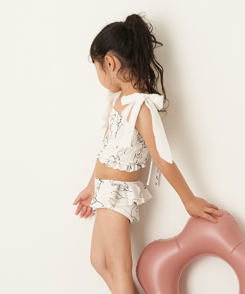 Chico(チコ)の「【WEB限定/水着】Kids 肩リボンBACK開きトップス(水着・キッズ・ホワイト系その他3/ブルー/ホワイト系その他2/イエロー系その他2・110/130)」の7枚目の写真
