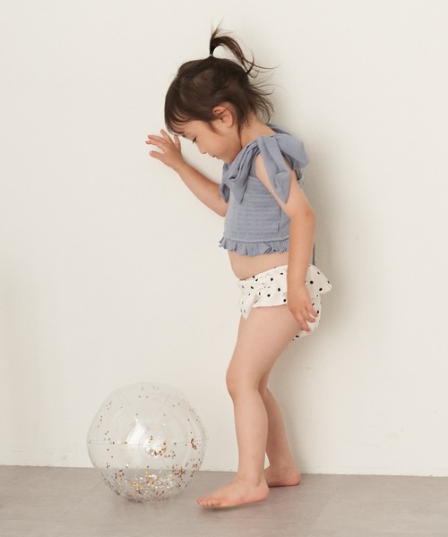 Chico(チコ)の「【WEB限定/水着】Kids 肩リボンBACK開きトップス(水着・キッズ・ホワイト系その他3/ブルー/ホワイト系その他2/イエロー系その他2・110/130)」の15枚目の写真