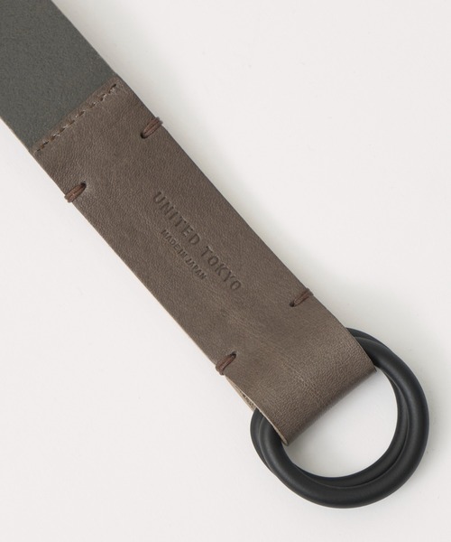 UNITED TOKYO（ユナイテッドトウキョウ）の「ダブルリングレザーベルト（ベルト・メンズ・ブラック/ダークグリーン/ブラウン/グレイッシュベージュ・FREE）」の7枚目の写真