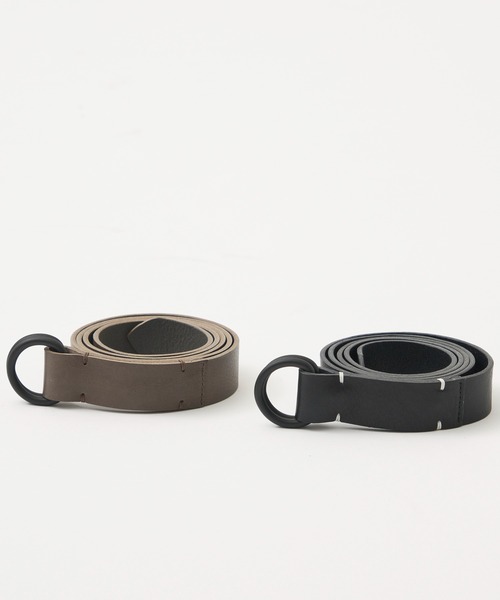 UNITED TOKYO（ユナイテッドトウキョウ）の「ダブルリングレザーベルト（ベルト・メンズ・ブラック/ダークグリーン/ブラウン/グレイッシュベージュ・FREE）」の9枚目の写真