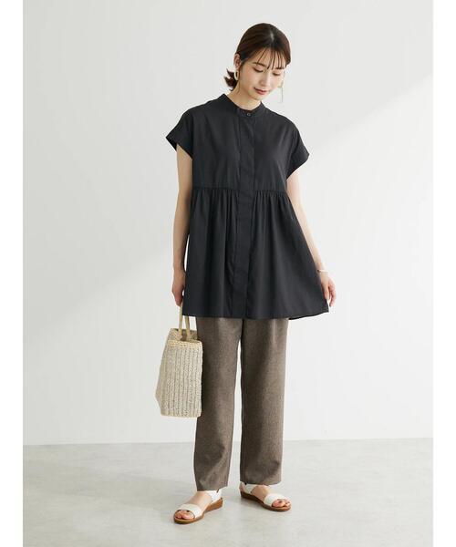 Green　Parks（グリーンパークス）の「接触冷感　フレンチスリーブチュニック（チュニック・レディース・ブラック/カーキ/ホワイト系その他2・FREE）」の9枚目の写真