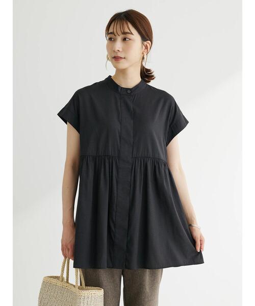 Green　Parks（グリーンパークス）の「接触冷感　フレンチスリーブチュニック（チュニック・レディース・ブラック/カーキ/ホワイト系その他2・FREE）」の12枚目の写真