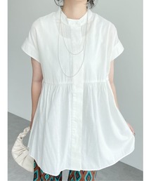 接触冷感 フレンチスリーブチュニック