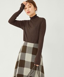 ［size SHORTあり］シアー メロー タートル プルオーバー カットソー