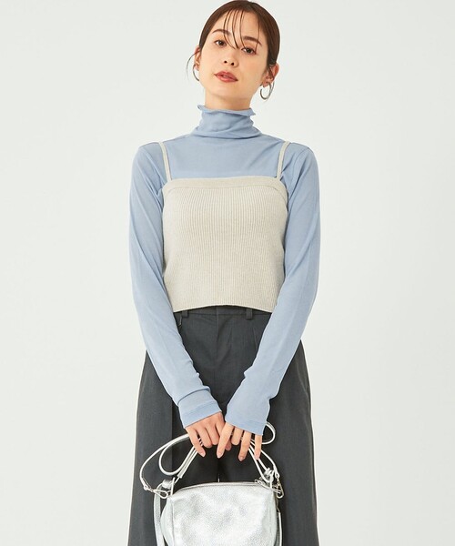 green label relaxing（グリーンレーベルリラクシング）の「［size SHORTあり］シアー メロー タートル プルオーバー カットソー（Tシャツ/カットソー・レディース・イエロー/ダークグレー/ライトブルー/オフホワイト・FREE/SHORT）」の3枚目の写真