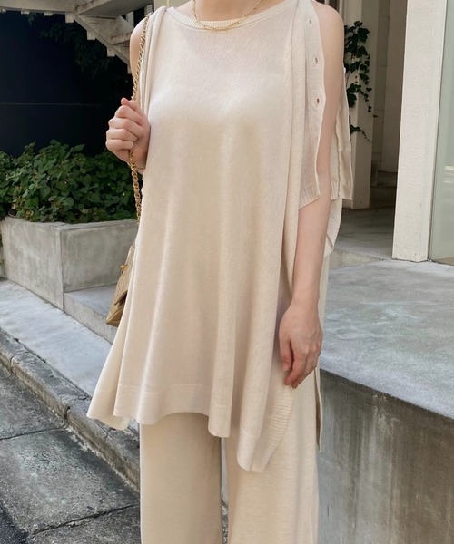 WILLFULLY（ウィルフリー）の「shoulder button summer knit set
